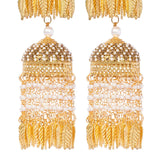Golden Dual Dome Pearls & Leaf Bridal Kaleera
