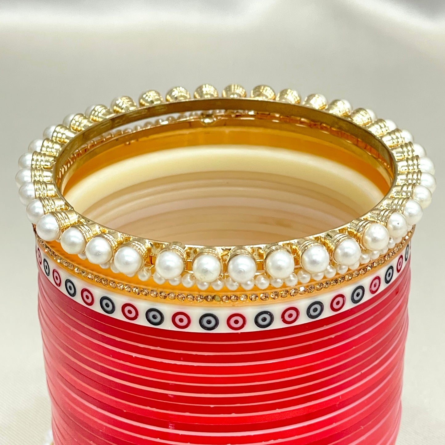 Pure Pearl Stunning Shimmer Red Chooda