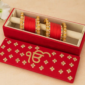 Classic Red Chooda Box With Bead Work