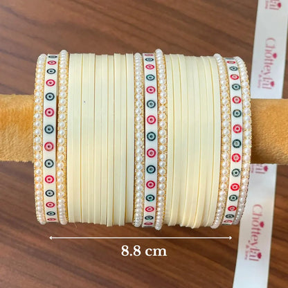 Semi Pearl Ivory Chooda Set of 21