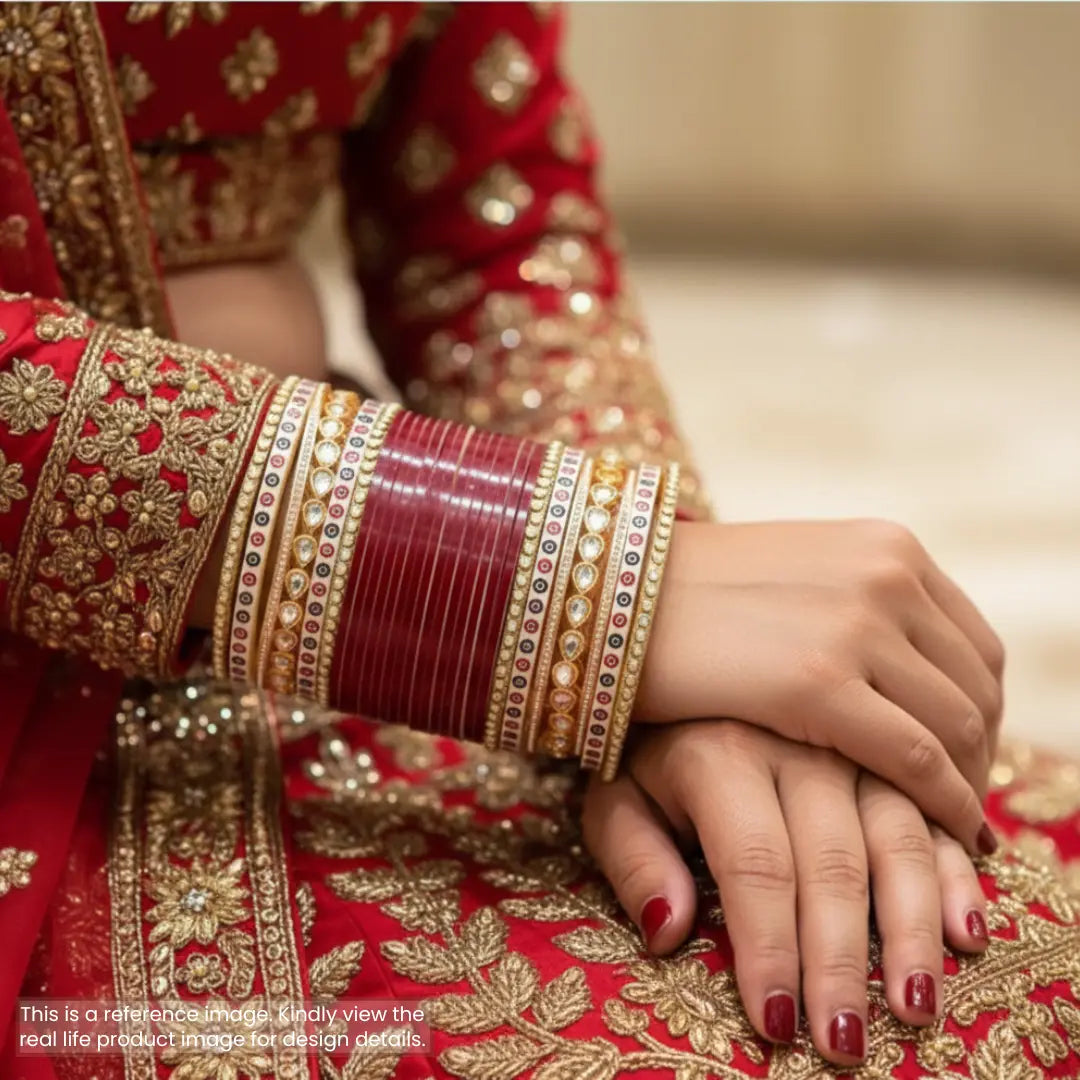 Pure Pearl Exquisite Kundan Dark Red Chooda