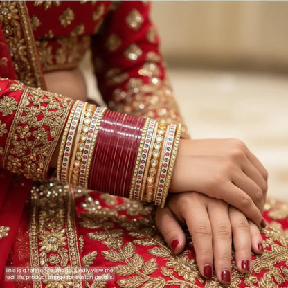 Pure Pearl Exquisite Kundan Dark Red Chooda