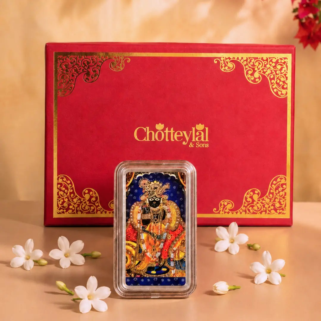 Banke Bihari Ji, Bar Shape, 10 g, 999 Silver Coin Gift Set
