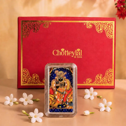 Banke Bihari Ji, Bar Shape, 10 g, 999 Silver Coin Gift Set