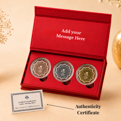 The Prosperity Grove – Set of 3 Pure Silver Coins, 2g Each