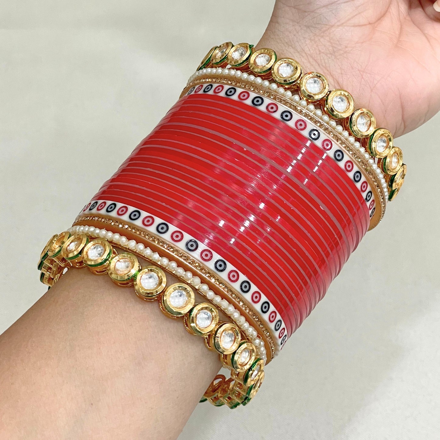 Pure Pearl Grace Kundan Red Chooda