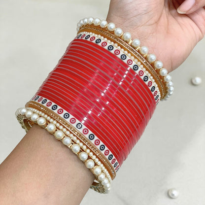 Pure Pearl Stunning Shimmer Red Chooda