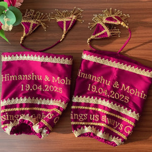 Blessings Always Guruji Baby Pink Chooda Cover – Custom Satin Bridal Cover