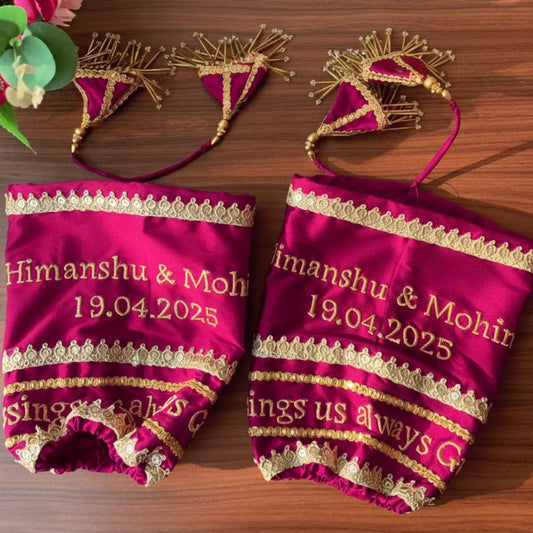 Blessings Always Guruji Baby Pink Chooda Cover – Custom Satin Bridal Cover