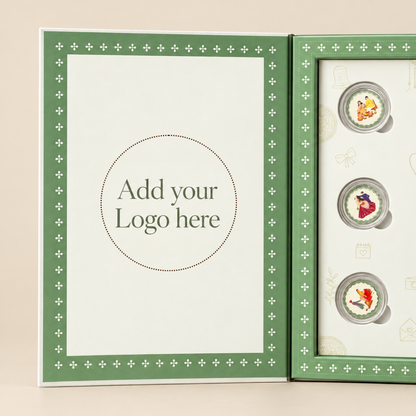 SubhVivah, Silver, Green Folder Box - Set of 6 Coins (1 g Each, Total 6 g)
