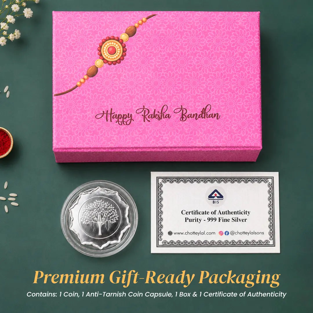 Premium 999 Pure Silver Coin Gift Box – Raksha Bandhan Special