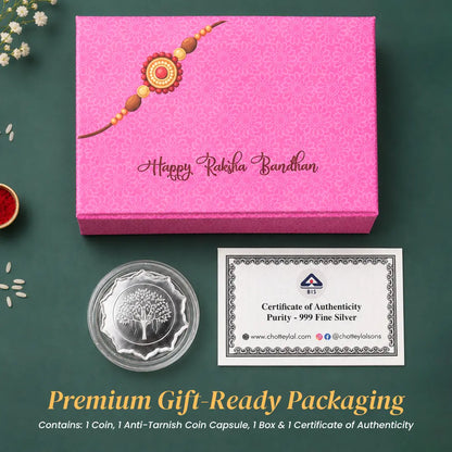 Premium 999 Pure Silver Coin Gift Box – Raksha Bandhan Special