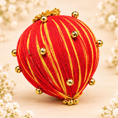 Red & Gold Ghungroo Nariyal