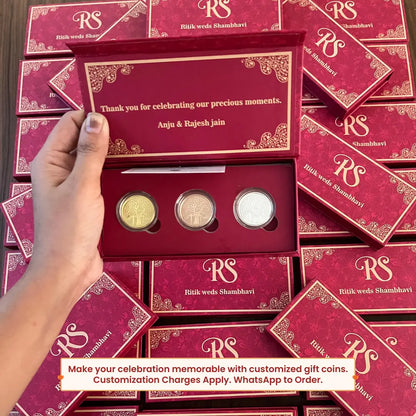 Banyan Tree, Tri-Color, Round Shape, Set of 3 Coins (3 Gram Each), White Box Cover, 999 Purity Silver Coin - Ready To Ship