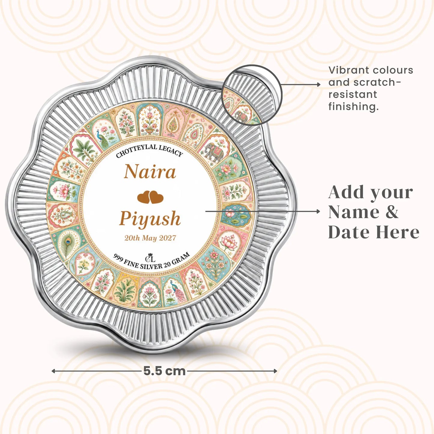 Sacred Love Custom Silver Coin - Add Photo, Names & Date