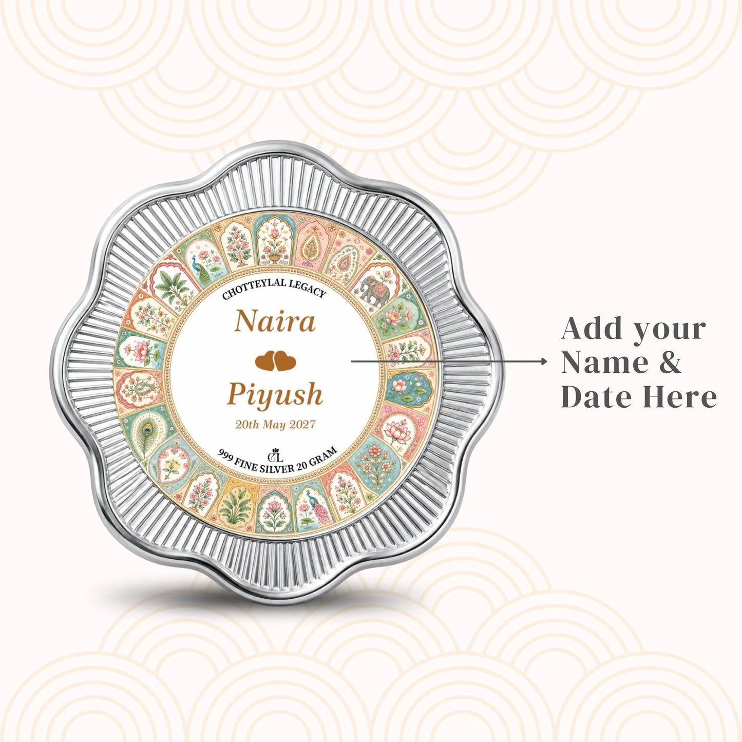 Chotteylal & Sons Customised Royal Wedding Silver Coin