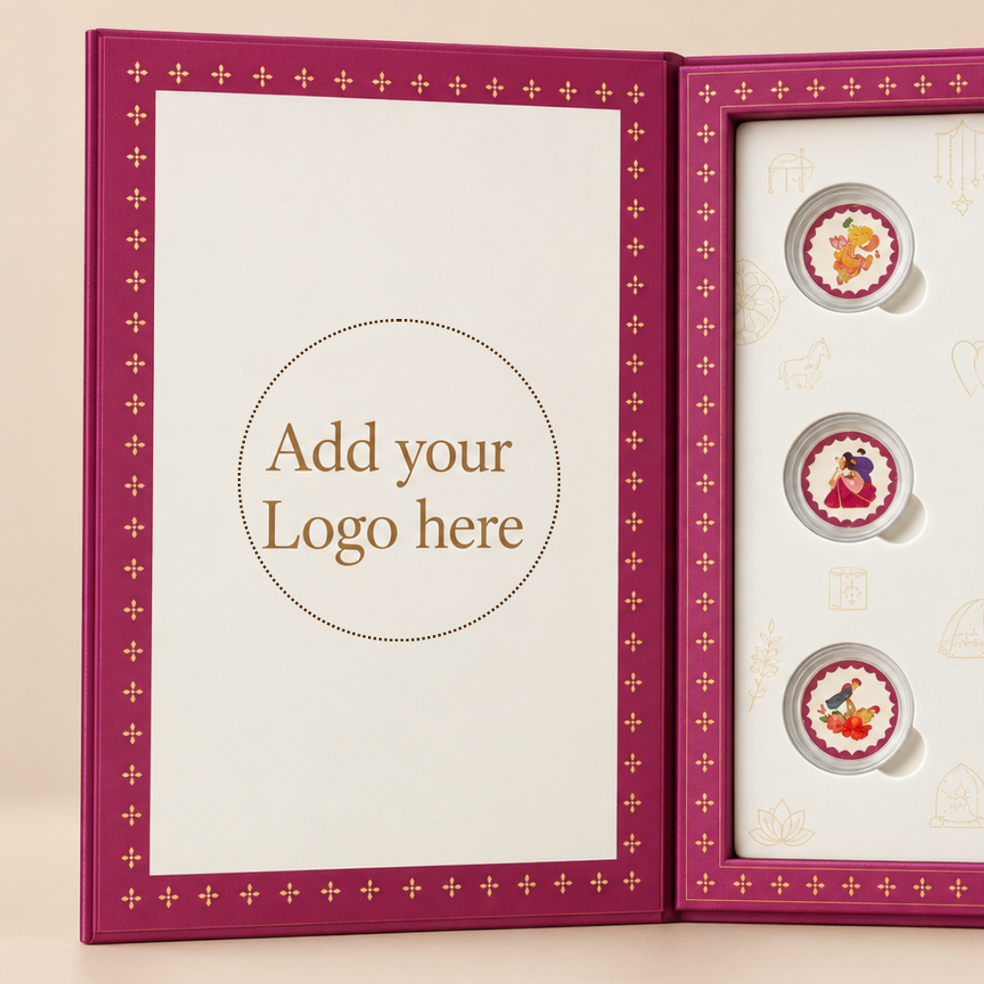 SubhVivah, Silver, Red Folder Box - Set of 6 Coins (1 g Each, Total 6 g)