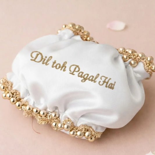 Premium White Customised Gaana Cover for Wedding Ceremonies