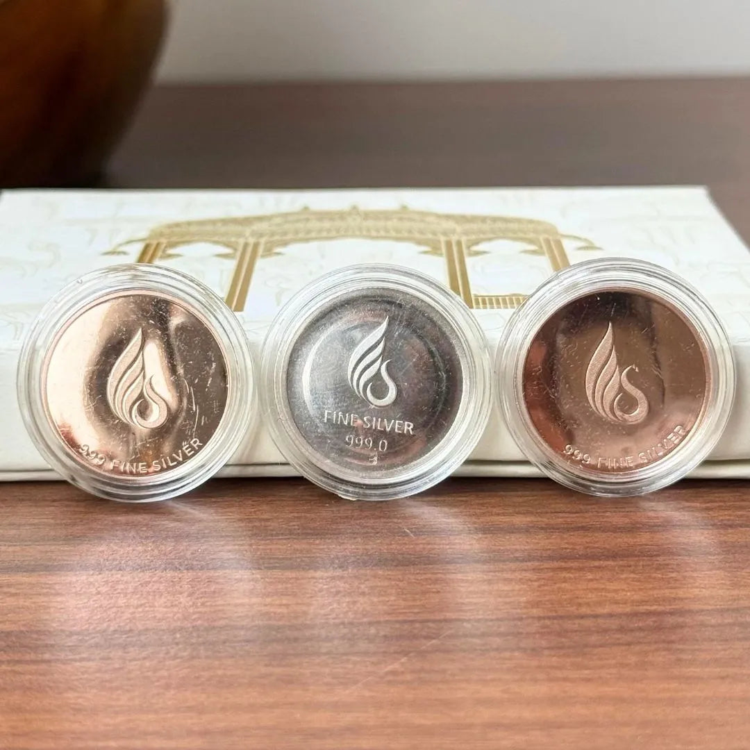 Banyan Tree Lotus Gold Finish 999 Silver Coin Set (11 gm) – Chotteylal & Sons