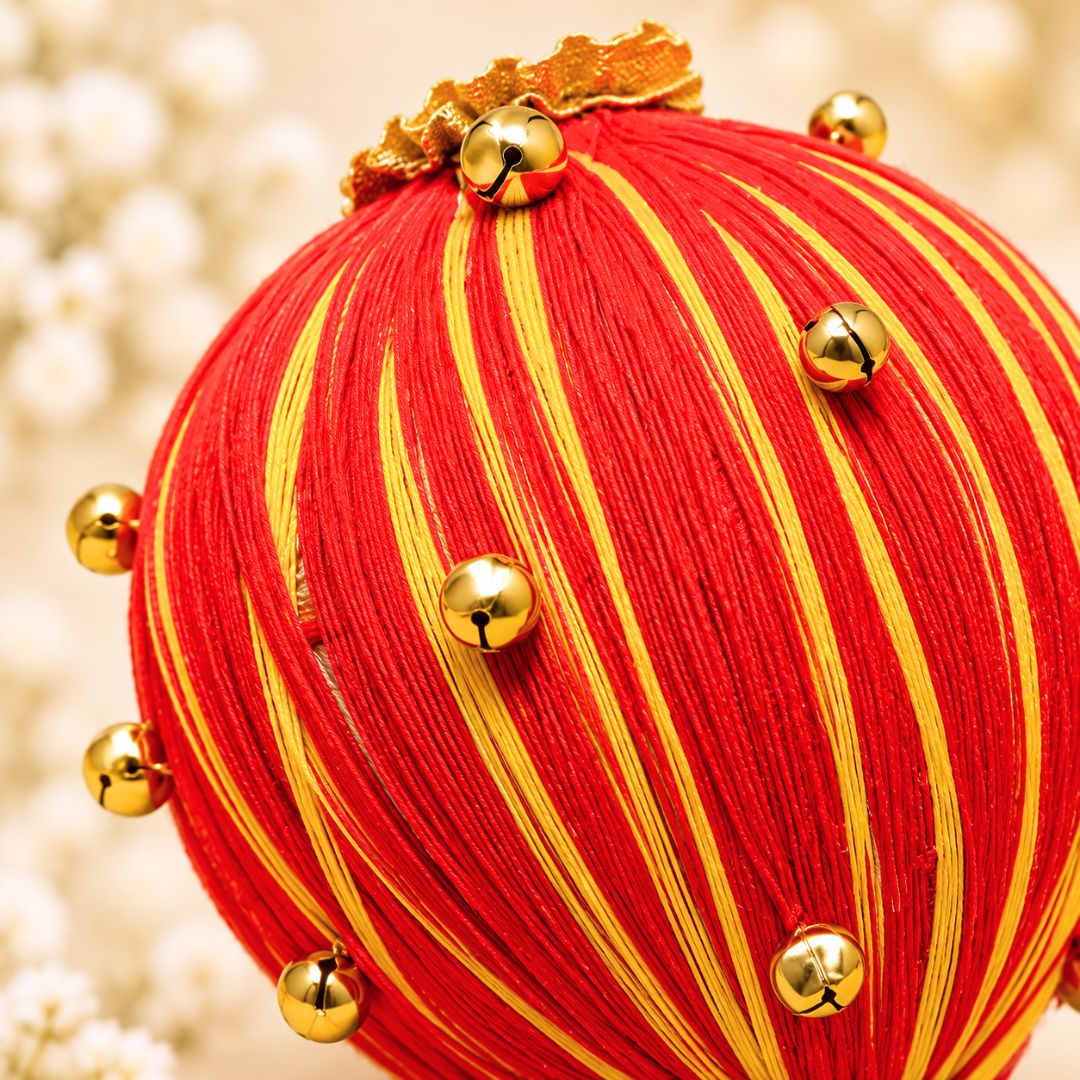 Red & Gold Ghungroo Nariyal