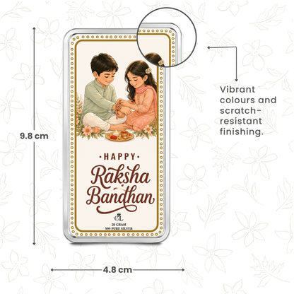 Timeless Sibling Bond Personalised Raksha Bandhan Silver Bar Gift