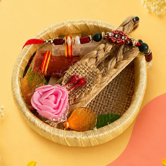 Divyam Rakhi With Mini Tilak Tray Set