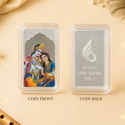 Shri Radha Krishna Ji, UV Printed, Bar Shape, Single (10 g)