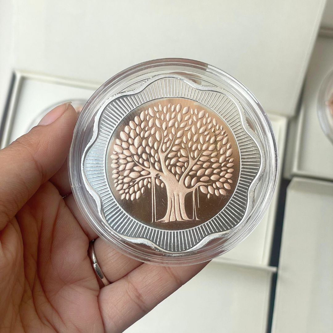 50+50 GRAM FLORAL BANYAN TREE COIN