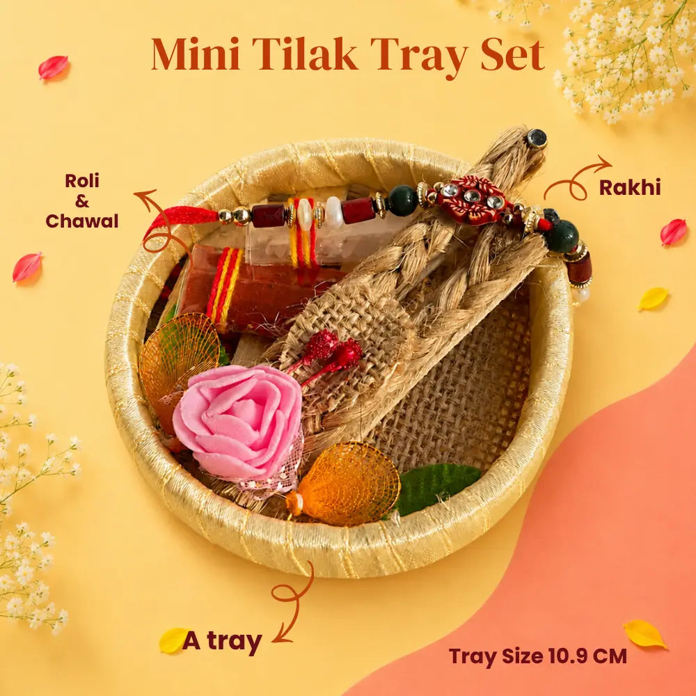 Divyam Rakhi With Mini Tilak Tray Set