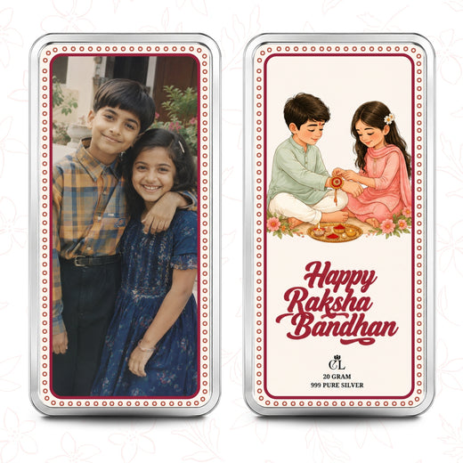 Cherished Together Personalised Raksha Bandhan Photo Silver Bar Gift