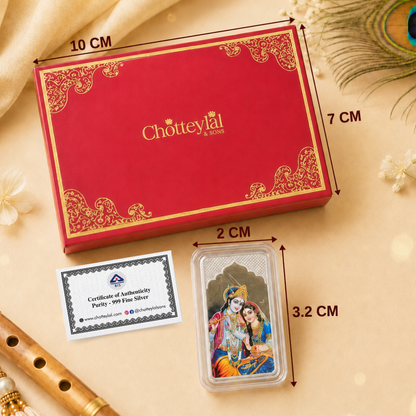 Shri Radha Krishna Ji, UV Printed, Bar Shape, Single (10 g)
