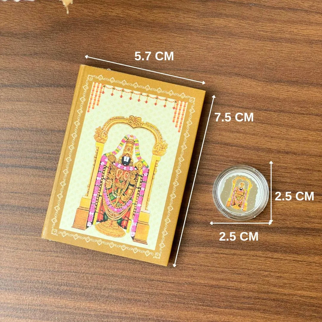 Tirupati Balaji Ji Maharaj, Silver, Round Shape, 1 GM, 999 Purity Silver Coin (Set of 5)