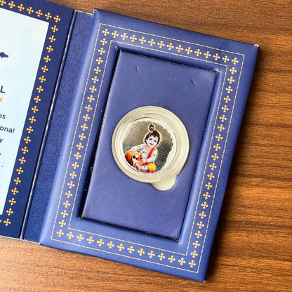 Little Krishna, Silver, UV Printed, 1 GM, 999 Purity Silver Coin