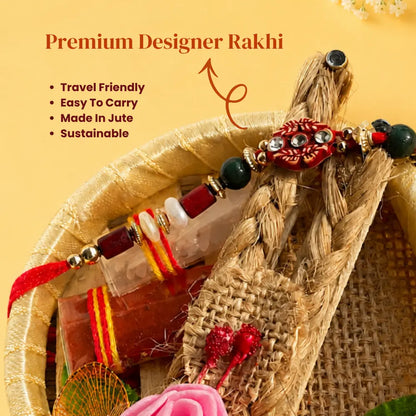 Divyam Rakhi With Mini Tilak Tray Set