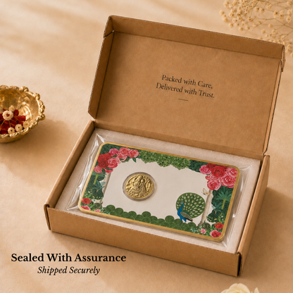 100mg Gold Radha Krishna Coin – Premium Devotion Gift Box