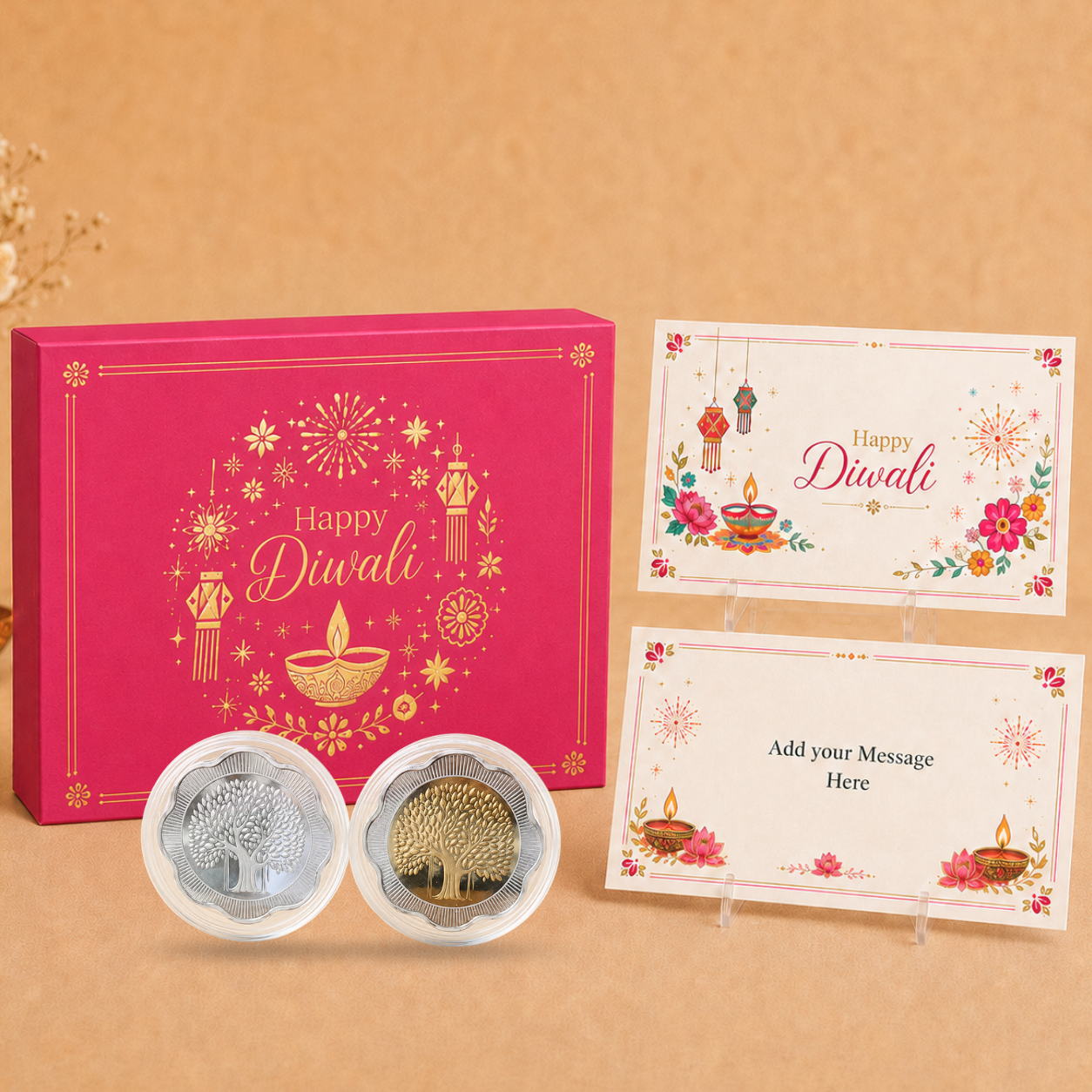 Happy Diwali - Timeless 40g Silver Coin Set - Add Logo/Message