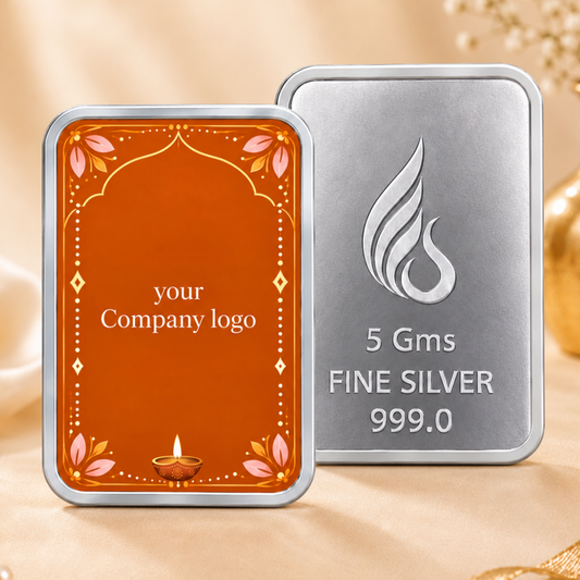 Diwali Wishes — 5g Silver Bar, Add Your Logo
