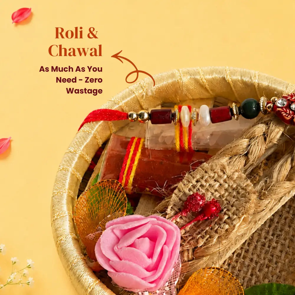Divyam Rakhi With Mini Tilak Tray Set