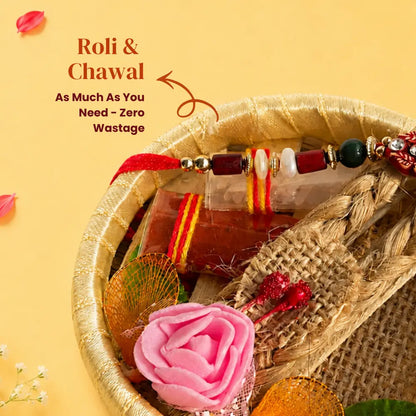 Divyam Rakhi With Mini Tilak Tray Set