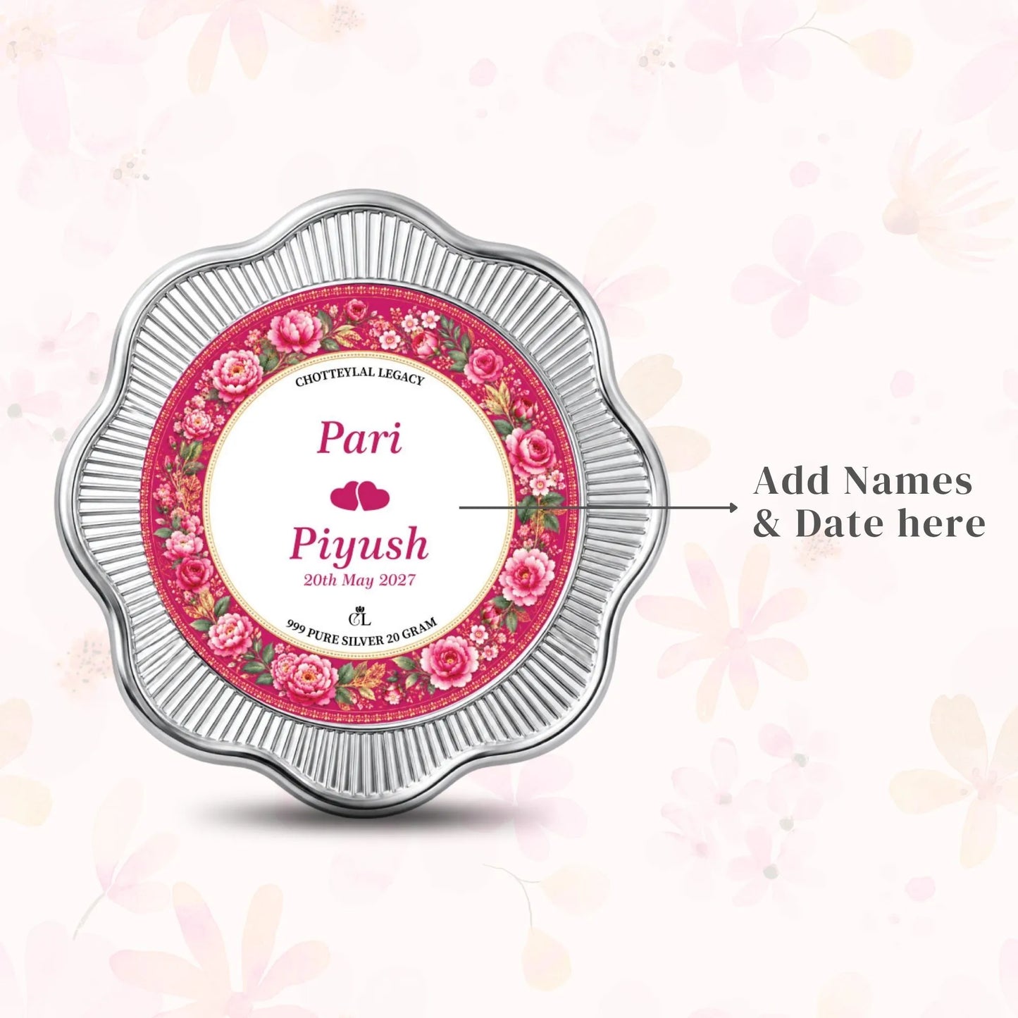 Chotteylal & Sons Customised Wedding Silver Coin