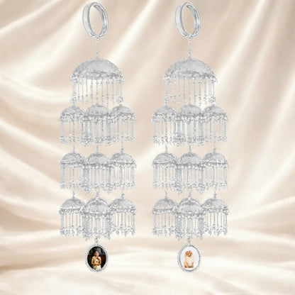 Silver Globe Trotter Bridal Kalira – Customizable with Butterfly Motifs & Initials/Photo