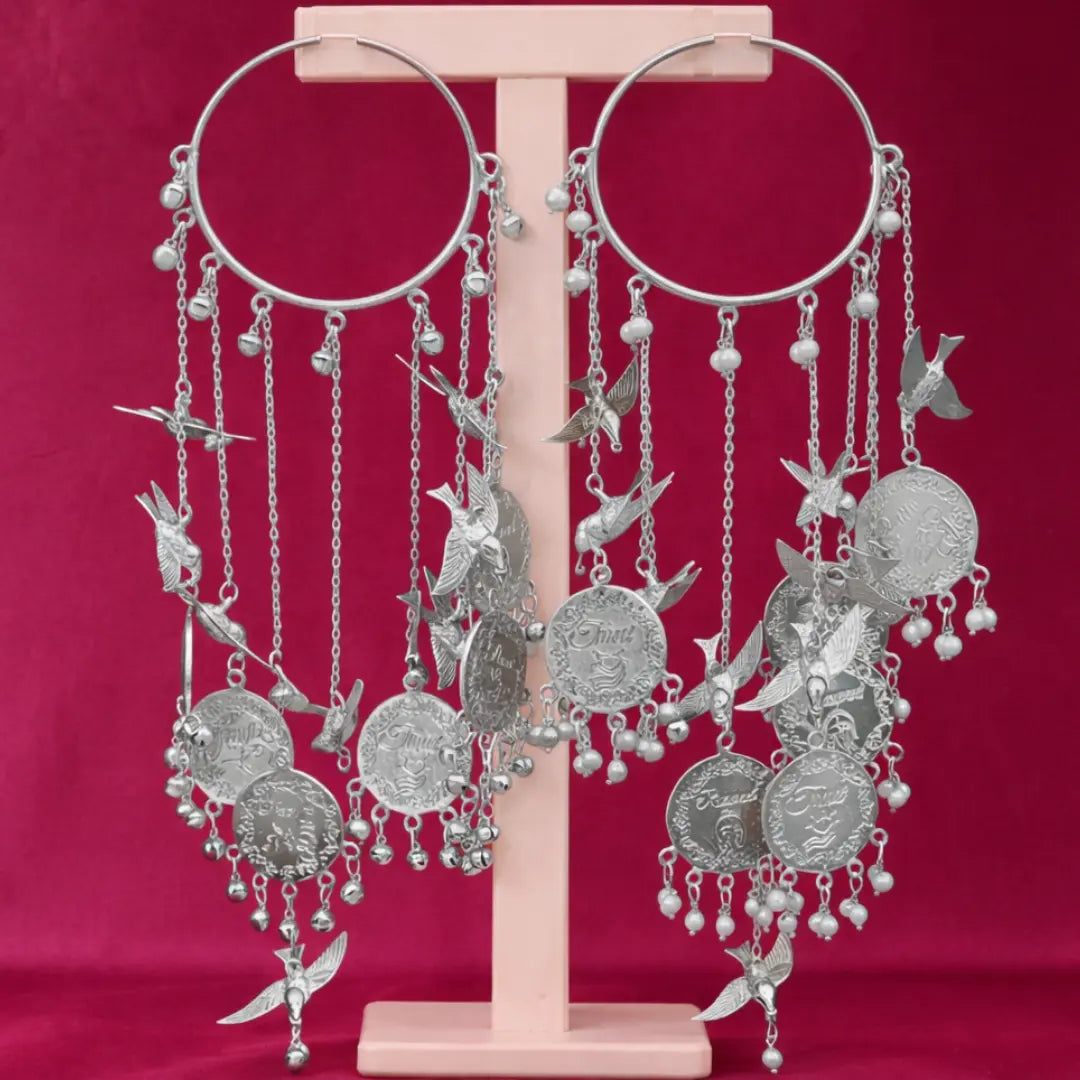 Silver Katrina Kaif Bollywood Inspired Bridal Kaleera - Customised with Motifs & Charms