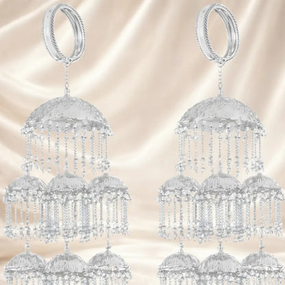 Silver Globe Trotter Bridal Kalira – Customizable with Butterfly Motifs & Initials/Photo