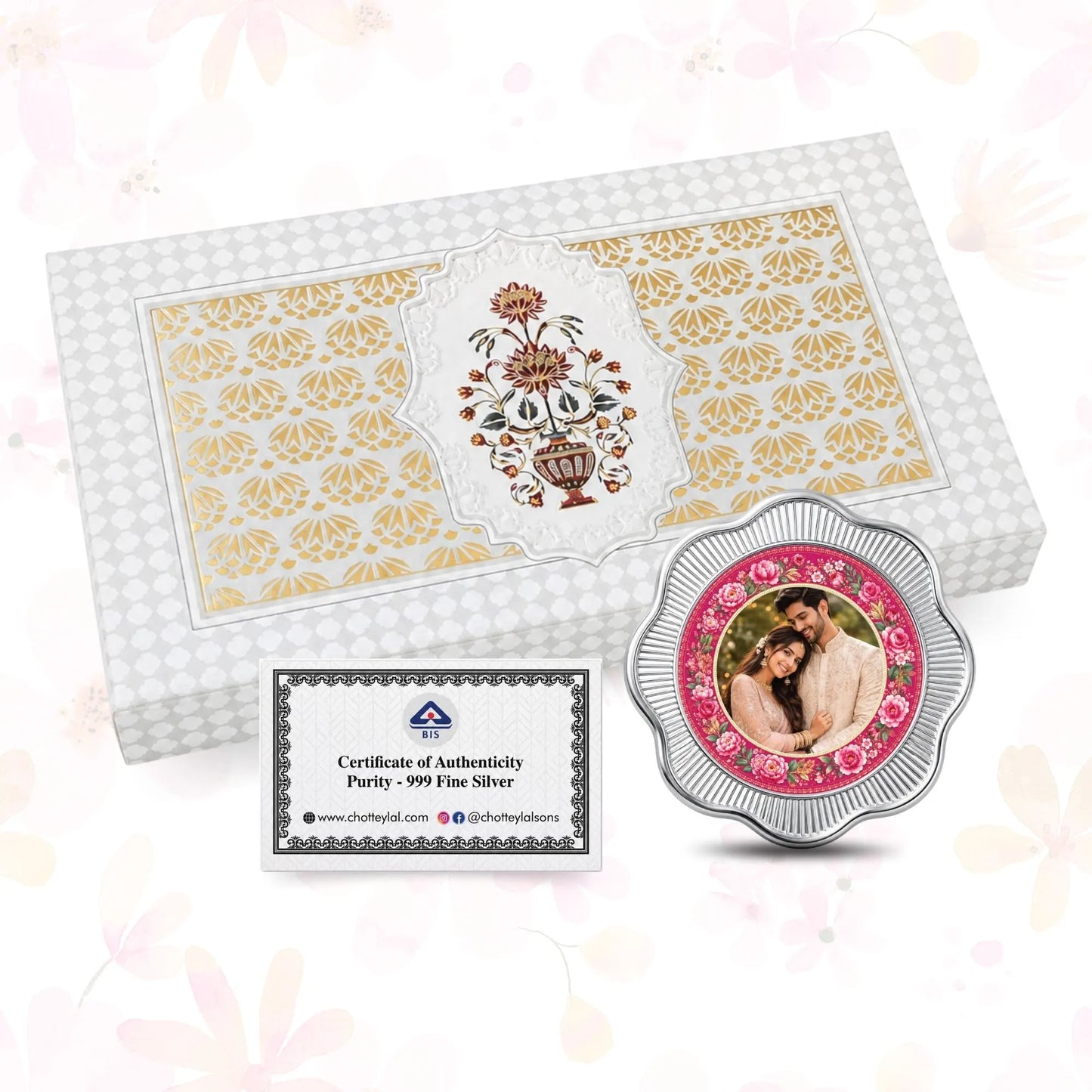 Chotteylal & Sons Customised Wedding Silver Coin