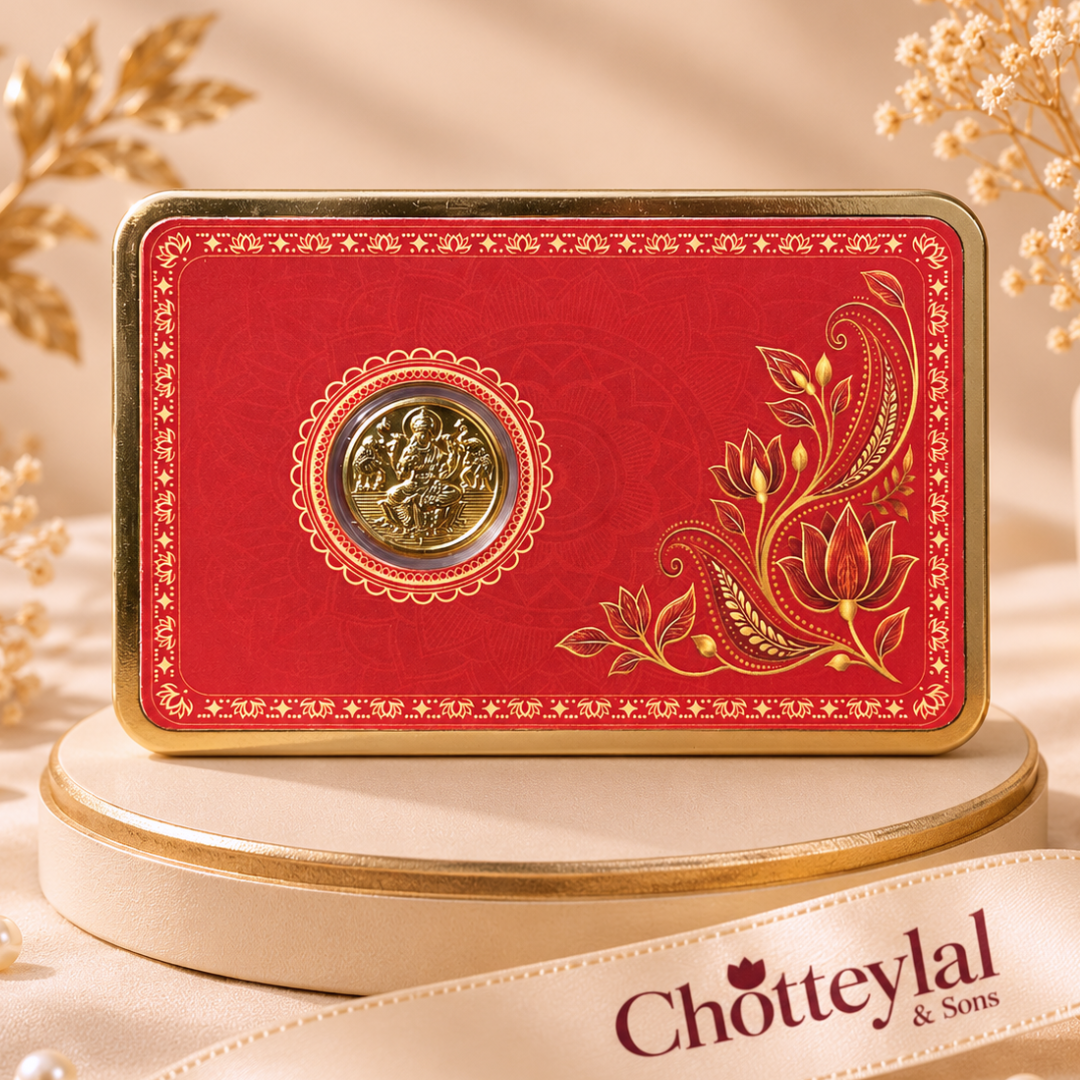 100mg Gold Lakshmi Coin | Premium Designer Gift Card
