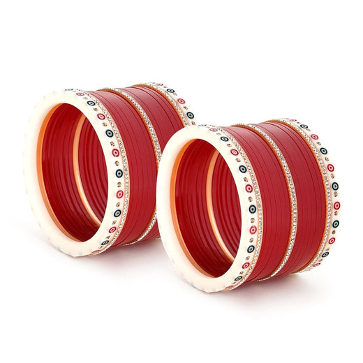 dark red bridal chura