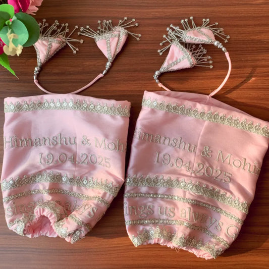 Blessings Always Guruji Classic Pink Chooda Cover – Satin Bridal Ceremony Essential