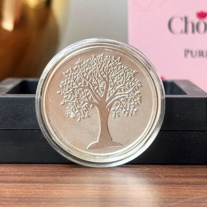 Banyan Tree, Silver, Round Shape, 1 gm, 999 Purity Silver Coin - Ready To Ship
