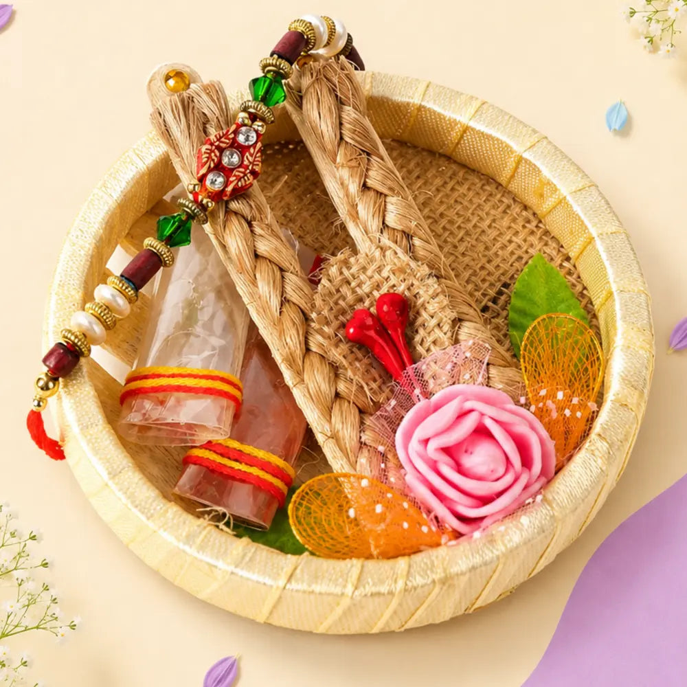 Vandan Rakhi With Mini Tilak Tray Set