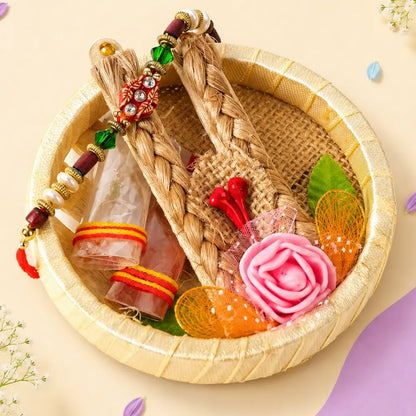 Vandan Rakhi With Mini Tilak Tray Set